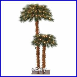 Island Breeze Pre-Lit Artificial Tropical Christmas Palm Tree with White Lights
