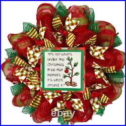 Its Not What’s Under The Christmas Tree That Matters Christmas Wreath Handmade D