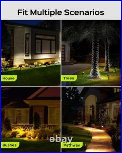 JACKYLED 84-LED Solar Spotlights 5 Lighting 4 Pack, Warm/Cool/Neutral White