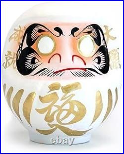JAPANMUSEUM Japanese White Daruma Doll Handmade Traditional Crafts Zen Statue