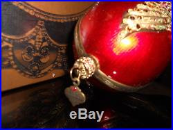 JAY STRONGWATER Red Egg with Phoenix & Swarovski Crystals Ornament