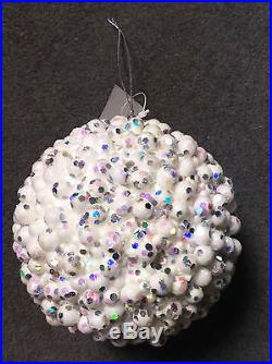 Job Lot White Snow Ball Decorationdisplay Foam Sequins Hanging Xmas Glitter 200+