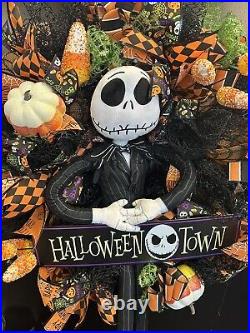 Jack Skellington Halloween Wreath Handmade Nightmare Before Christmas