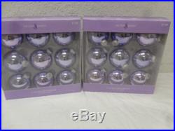 Jaclyn Smith Winter Wishes 18 Glass Christmas Ornaments, Shiny Light Purple
