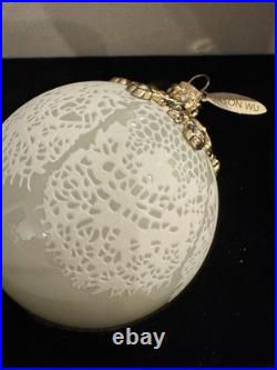 Jason Wu Glass Ornament Set of 3 White Black Lace Red Gold Christmas 9 Sets