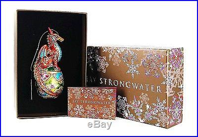 Jay Strongwater Chinioserie Dragon Ornament Swarovski Crystals Brand New Box