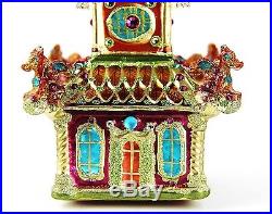 Jay Strongwater Chinioserie Triple Pagoda Ornament Swarovski Brand New Box