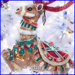 Jay Strongwater Comet Glass Ornament SDH20011-250 Christmas reindeer