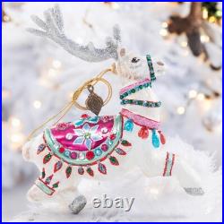 Jay Strongwater Cupid Glass Ornament SDH20028-250 Christmas reindeer