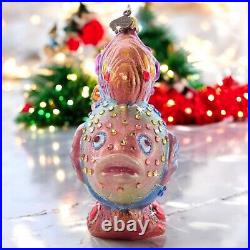 Jay Strongwater Fancy Fish Glass Ornament SDH20105-250 Christmas