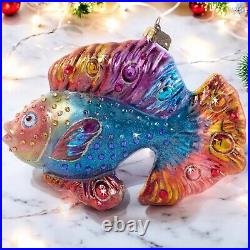 Jay Strongwater Fancy Fish Glass Ornament SDH20105-250 Christmas