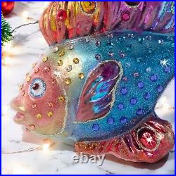 Jay Strongwater Fancy Fish Glass Ornament SDH20105-250 Christmas