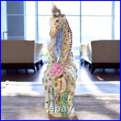 Jay Strongwater Mom and Baby Giraffe Glass Ornament SDH20102-250 Christmas