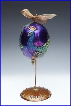 Jay Strongwater Peacock Ornament And Stand Original Boxes Included