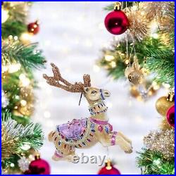 Jay Strongwater Prancer Glass Ornament SDH2277-207 Christmas reindeer