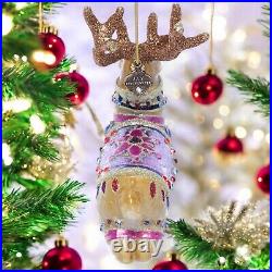 Jay Strongwater Prancer Glass Ornament SDH2277-207 Christmas reindeer