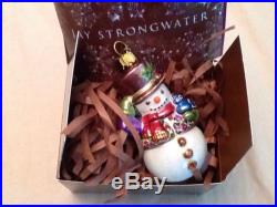 Jay Strongwater SNOWMAN ORNAMENT GIFT BOXED ELEGANT CHRISTMAS HOLIDAY NEW
