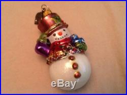 Jay Strongwater SNOWMAN ORNAMENT GIFT BOXED ELEGANT CHRISTMAS HOLIDAY NEW