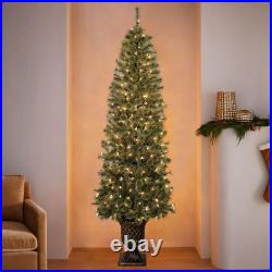 Jeco 7′ Pre-Lit Artificial Christmas Tree With Urn Base