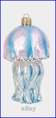 Jellyfish Polish Mouth Blown Glass Christmas Ornament Ocean Life Decoration New