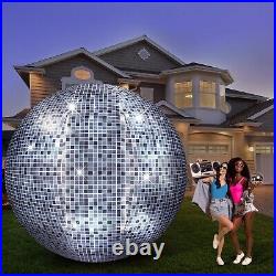 Jetec 7 ft Lighted Inflatable Disco Ball Mirror Ball Oversized Inflatable Dec
