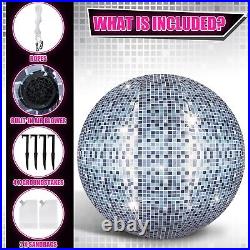 Jetec 7 ft Lighted Inflatable Disco Ball Mirror Ball Oversized Inflatable Dec