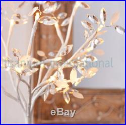 Jewelled Frosted Snow Twig/Leaf Tree/Pre-lit/20 LED White Lights table Lamp