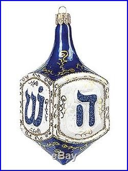 Jewish Dreidel Polish Blown Glass Holiday Ornament New Hanukkah Decoration
