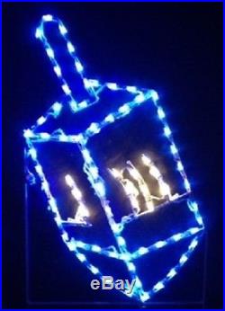 Jewish Hanukkah Dreidel Outdoor LED Lighted Decoration Steel Wireframe