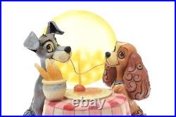 Jim Shore Disney Figurine Lady and the Tramp A Moonlit Romance Lights Up