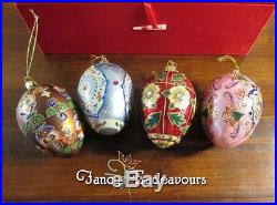 Joan Rivers 2014 Russian Faberge Inspired Eggs Christmas Ornaments in Box