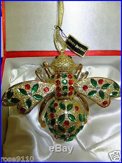 Joan Rivers Classic Collection Glass Blown BEE 2009 Gold/Red/Green Rare NWT