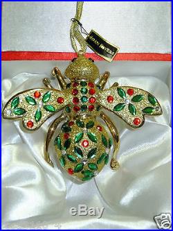 Joan Rivers Classic Collection Glass Blown BEE 2009 Gold/Red/Green Rare NWT