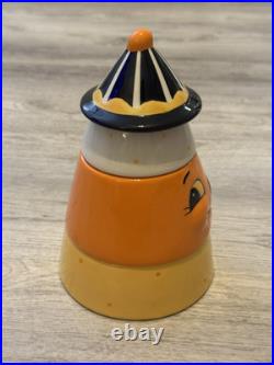 Johanna Parker Carnival Cottage Ceramic Candy Corn Stacker Canister Set New