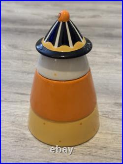 Johanna Parker Carnival Cottage Ceramic Candy Corn Stacker Canister Set New