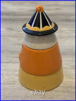 Johanna Parker Carnival Cottage Ceramic Candy Corn Stacker Canister Set New