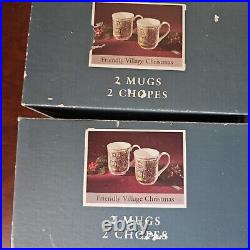 Johnson Bros Friendly Village Christmas Xmas 4 Plates 4 Mugs With Boxes