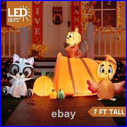 Joiedomi 7FT Long Inflatable Woodland Animals with Cornucopia with Build-in LEDs