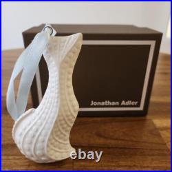 Jonathan Adler Sitting White Cat Porcelain Ornament with Box Ceramic Figure