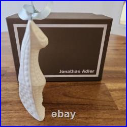 Jonathan Adler Sitting White Cat Porcelain Ornament with Box Ceramic Figure