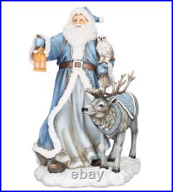 Joseph Studio Santa with Reindeer and LED Reindeer Statue Figurine 19.75 Inch