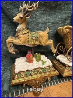 Joseph's Studio by Roman 2008 Santa & Reindeer Stocking Holders #37011