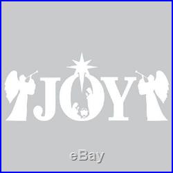 Joy Christmas Yard Sign Decorations Outdoor Creche Lawn Nativity Figurines Scene
