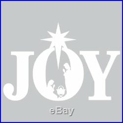 Joy Nativity Scene Christmas Lawn Display/Yard Card Set WHITE, 5 pcs total