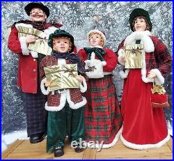 Jumbo 36-46 Regency Fabric/Resin Traditional Christmas Carolers Set Of 4