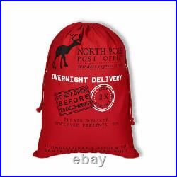 Jumbo Size Personalized Santa Sack Christmas Gift Bag with Drawstring Gift Ribbon