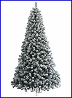 KING OF CHRISTMAS 6.5 Foot 38 Inches Wide Christmas Tree Pre-lit Flocked