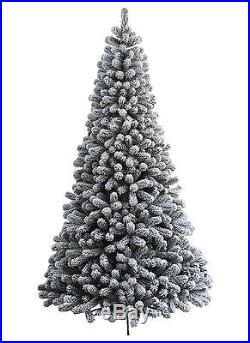 KING OF CHRISTMAS 7 Foot Prince Flock Artificial Christmas Tree Unlit Flocked