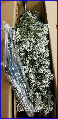 KING OF CHRISTMAS 8 Ft Prince Flock Pencil Tree Unlit 26 Wide Flocked Home