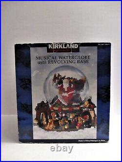 KIRKLAND MUSICAL CHRISTMAS WATER GLOBE REVOLVING BASE withORIG BOX 109619 XLNT